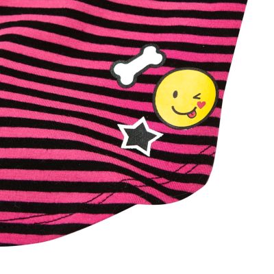 RI Dog pink stripe print T-shirt